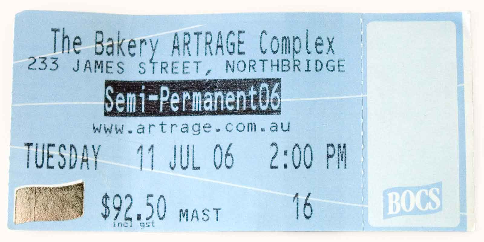 Semi-Permanent Perth ticket no. 16